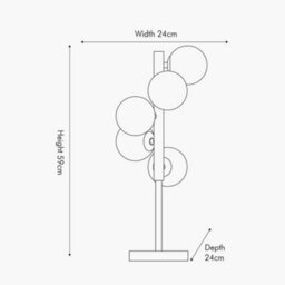 Pacific Lifestyle Smoke Glass Ball And Black Metal Table Lamp - thumbnail 7