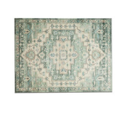 Bedlooms Ember Cashmere Rug 60X110Cm, Tribal Geometric Medallion, Anti Slip, Stain Resistant, Large Kitchen & Door Mat - thumbnail 1