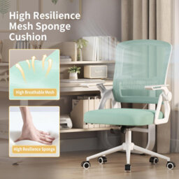 Onemill Executive Office Chair With Padded Seat Cushion, Flip-Up Armrest And Lumbar Support For Home Or Office Use - thumbnail 2