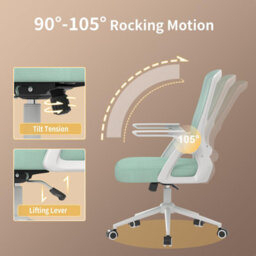 Onemill Executive Office Chair With Padded Seat Cushion, Flip-Up Armrest And Lumbar Support For Home Or Office Use - thumbnail 3
