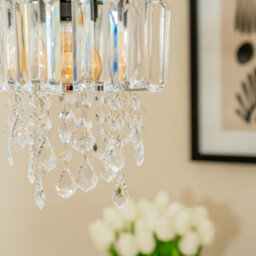 Valuelights Mabel Easy Fit Clear Acrylic Jewel Droplet Drum Ceiling Light Shade And Bulb (D)20Cm - thumbnail 4
