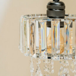 Valuelights Mabel Easy Fit Clear Acrylic Jewel Droplet Drum Ceiling Light Shade And Bulb (D)20Cm - thumbnail 3
