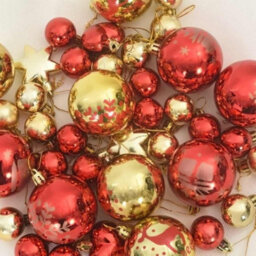 Vidaxl Christmas Bauble Set 40 Pcs Gold And Red Plastic - thumbnail 6