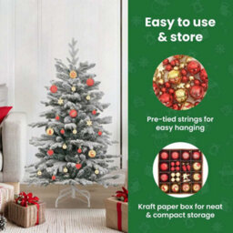 Vidaxl Christmas Bauble Set 40 Pcs Gold And Red Plastic - thumbnail 9