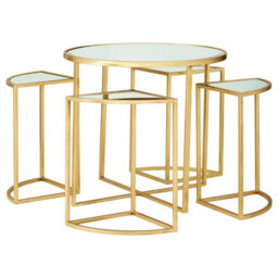 Orsina Industrial Design Set Of 5 Tables, Versatile Table For Bedroom, Everyday Use Lounge Table For Livingroom - thumbnail 2