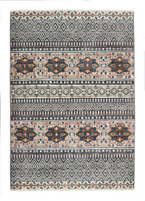 Striped Grey Rug, Modern Rug With 6-7mm Thickness, Grey Striped Rug For Bedroom, Livingroom & Diningroom-160Cm X 230Cm - image 1