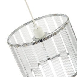 Happy Homewares Designer Pendant Light Shade With Rippled Acrylic Transparent Columns - thumbnail 4