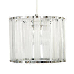 Happy Homewares Designer Pendant Light Shade With Rippled Acrylic Transparent Columns - thumbnail 3
