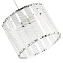 Happy Homewares Designer Pendant Light Shade With Rippled Acrylic Transparent Columns - thumbnail 8