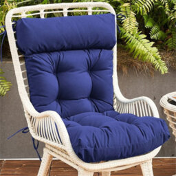 Waterproof High Back Seat Outdoor Chair Pad Cushion Garden Patio Furniturepillow Dark Blue - thumbnail 4