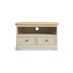 Furniture 48 Ashton Oak And Cream Painted Corner Tv Cabinet - thumbnail 1