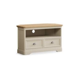 Furniture 48 Ashton Oak And Cream Painted Corner Tv Cabinet - thumbnail 2