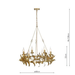 DAR Nadria 6 Light Pendant Satin Gold - thumbnail 5