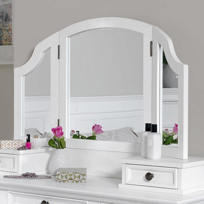 Statement Furniture Gainsborough Large 3-Way Dressing Table Mirror - White - image 1