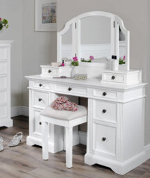 Statement Furniture Gainsborough Large 3-Way Dressing Table Mirror - White - thumbnail 3