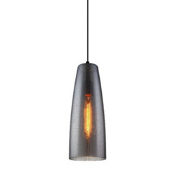 Luminosa Lighting Luminosa Modern Hanging Pendant Black 1 Light  With Smoky Shade, E27 - thumbnail 1