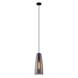 Luminosa Lighting Luminosa Modern Hanging Pendant Black 1 Light  With Smoky Shade, E27 - thumbnail 2
