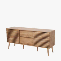 Pacific Lifestyle 2 Door 2 Drawer Wooden Sideboard Natural Eucalyptus Tv Unit Long Scandi Side Storage Cabinet For Living Room - thumbnail 3