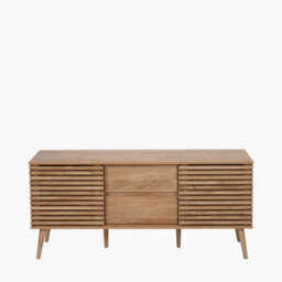 Pacific Lifestyle 2 Door 2 Drawer Wooden Sideboard Natural Eucalyptus Tv Unit Long Scandi Side Storage Cabinet For Living Room - thumbnail 2