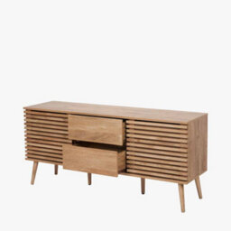 Pacific Lifestyle 2 Door 2 Drawer Wooden Sideboard Natural Eucalyptus Tv Unit Long Scandi Side Storage Cabinet For Living Room - thumbnail 4