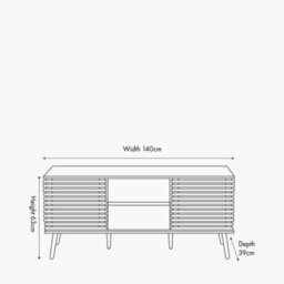 Pacific Lifestyle 2 Door 2 Drawer Wooden Sideboard Natural Eucalyptus Tv Unit Long Scandi Side Storage Cabinet For Living Room - thumbnail 9