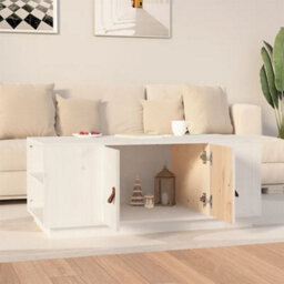 Walplus Coffee Table White 100X50X41 Cm Solid Wood Pine - thumbnail 3