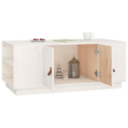 Walplus Coffee Table White 100X50X41 Cm Solid Wood Pine - thumbnail 4