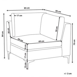 Beliani  Corner Seat Evja Pink Velvet - thumbnail 3