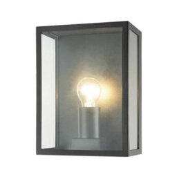 Happy Homewares Modern Exterior Flush Wall Light Lantern In Matte Black With Clear Glass Panels - thumbnail 2