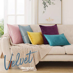 Deconovo Pack Of 2 Crushed Velvet Cushion Covers With Invisible Zipper 45Cm X 45Cm Slate Blue - thumbnail 3