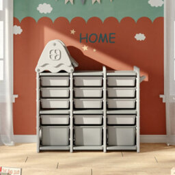 Thehotsale 5 Tier Toy Storage Organizer With 15 Pull Out Bins Kids Toy Organizers And Storage With Roof For Boys Girls - thumbnail 4