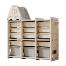 Thehotsale 5 Tier Toy Storage Organizer With 15 Pull Out Bins Kids Toy Organizers And Storage With Roof For Boys Girls - thumbnail 3