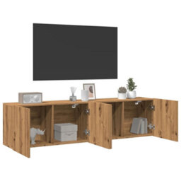 Berkfield Tv Cabinets Wall-Mounted 2 Pcs Artisian Oak 80X30X41 Cm - thumbnail 3