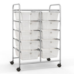 Costway 10 Drawers Storage Trolley Mobile Rolling Utility Cart Home Office Organizer - thumbnail 1