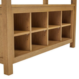 The Furniture Market Cotswold Rustic Smoked Oak Monks Hallway Bench With Shoe Storage - thumbnail 5