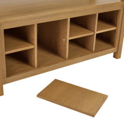 The Furniture Market Cotswold Rustic Smoked Oak Monks Hallway Bench With Shoe Storage - thumbnail 6