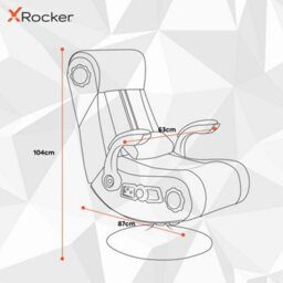 X Rocker Deluxe 4.1 Audio Fabric Console Gaming Chair - Black - thumbnail 7