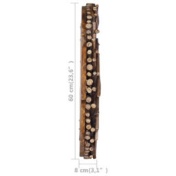 Berkfield Wall Mirror 60 Cm Teak Round - thumbnail 6