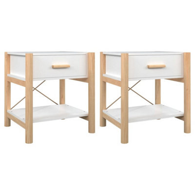 Berkfield Classic Bedside Tables 2Pcs White 42X38X45 Cm Engineered Wood - image 1