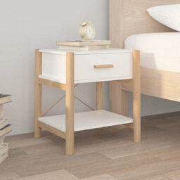 Berkfield Classic Bedside Tables 2Pcs White 42X38X45 Cm Engineered Wood - thumbnail 3