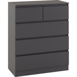 Seconique Malvern 3+2 Drawer Chest - Grey - thumbnail 2
