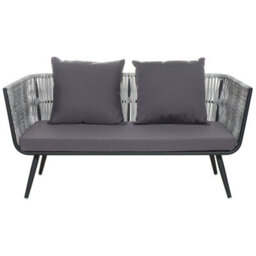 Beliani Garden Lounge Set With Table 4 Seater Ragusa Pe Rattan Grey - thumbnail 4