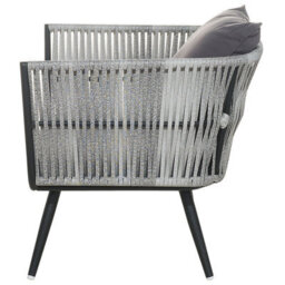 Beliani Garden Lounge Set With Table 4 Seater Ragusa Pe Rattan Grey - thumbnail 9