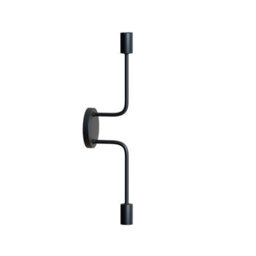Vintage 2 Way Black Ceiling Or Wall Light Dual Bulb Vertical Wall Sconce Metal Industrial  Wall Lamp For Living Room - thumbnail 1