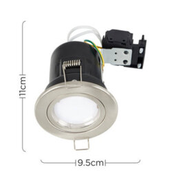 Valuelights Fired Rated Die Cast Twist & Lock Brushed Chrome Gu10 Ceiling Downlight - Complete With A 5W Gu10 Warm White Led Bulb - thumbnail 5