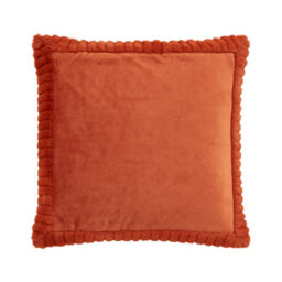 Catherine Lansfield Velvet And Faux Fur 55X55Cm Cushion Burnt Orange - thumbnail 5