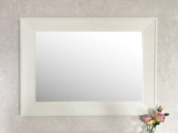 Downton Interiors Modern White Wood Framed Wall Mirror - Large - thumbnail 2