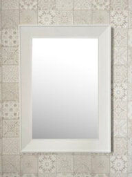 Downton Interiors Modern White Wood Framed Wall Mirror - Large - thumbnail 3