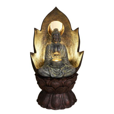 Outdoor Living UK Finvoy Lotus Buddha Mains Power Water Feature