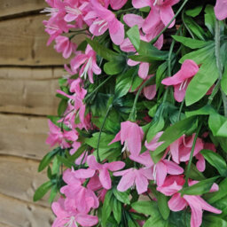 Best Artificial 90Cm Trailing Lily Hanging Basket With 480 Pink Flowers In Rattan Wicker Basket For Indoor Or Garden Use - thumbnail 4